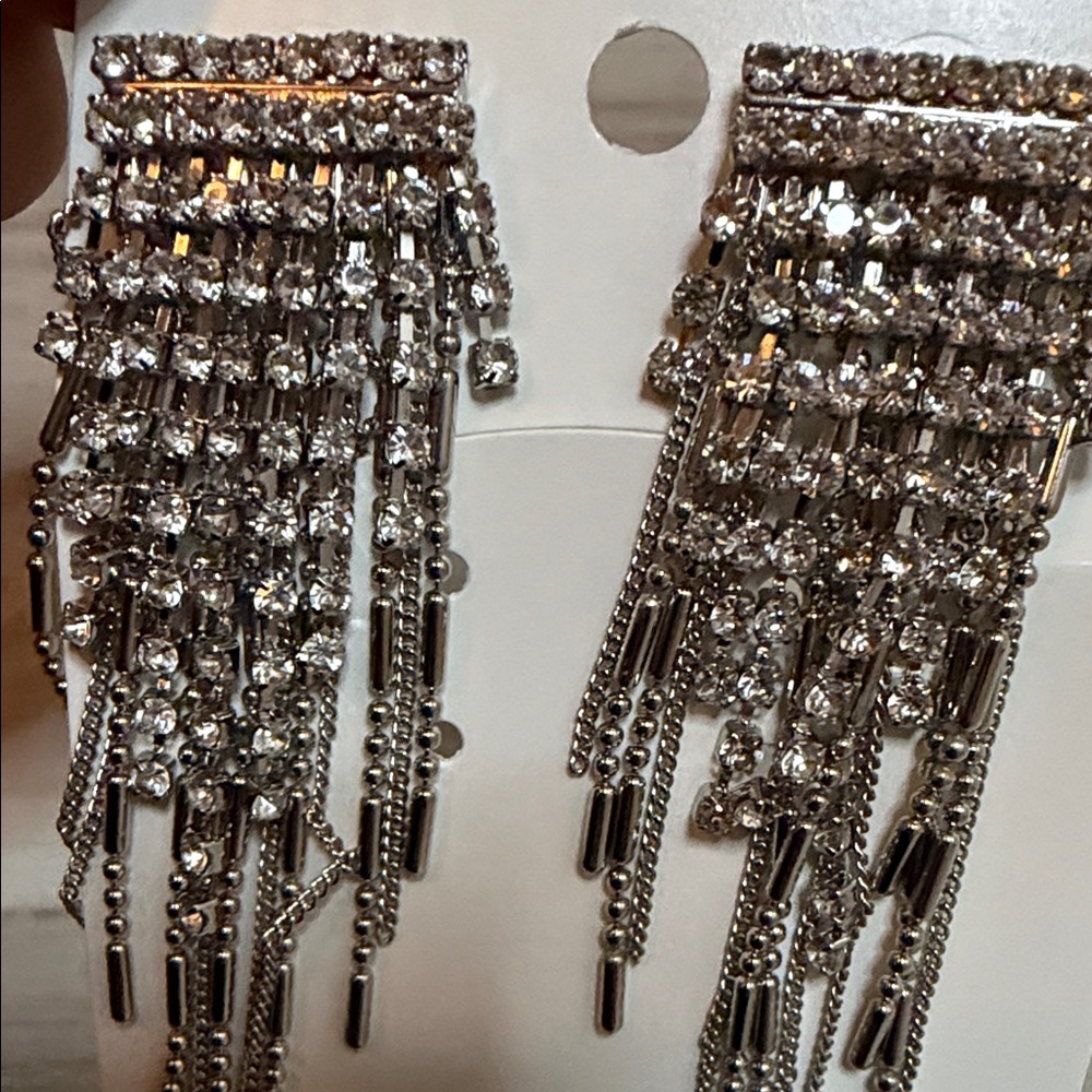 Silver Statement Earrings - image 5